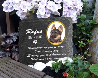 Pas ELKE huisdier herdenkingsplaat plaquette voor kat hond paard grafsteen ernstige marker op maat gedrukte gepersonaliseerde steen naam foto datum geheugen aan