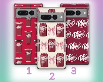 Dr Pepper B4 Phone Case Cover For Google Pixel 6 6A 7 7A 8 8A 9 9A 10 Pro XL Models Fizzy Soda Pop Drink Cola Cherry Softdrink