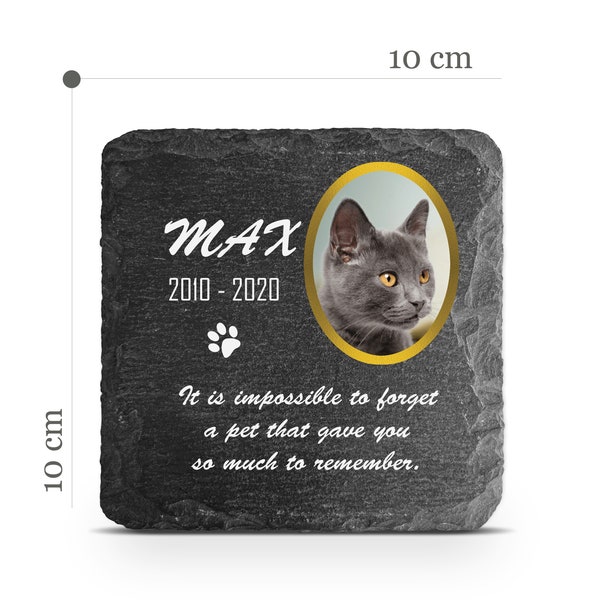 Customizable Pet Memorial Plate Plaque V7 For Cat Dog Horse Tombstone Grave Marker Custom Printed Personalized Stone Name Photo Date Memory