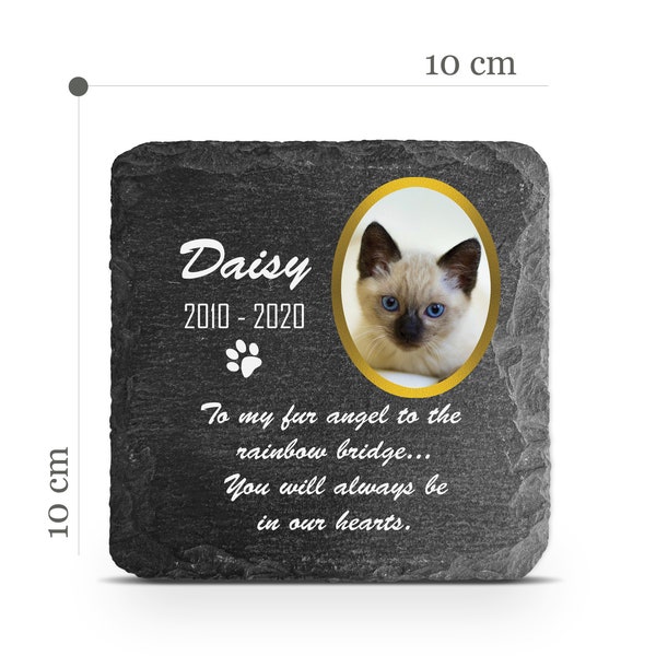 Customizable Pet Memorial Plate Plaque V6 For Cat Dog Horse Tombstone Grave Marker Custom Printed Personalized Stone Name Photo Date Memory