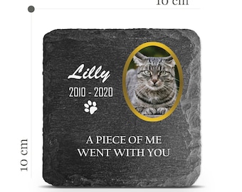 Customizable Pet Memorial Plate Plaque V5 For Cat Dog Horse Tombstone Grave Marker Custom Printed Personalized Stone Name Photo Date Memory