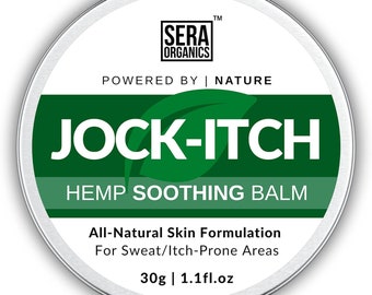 Natural Jock Itch Treatment Cream, Anti-Fungal & Anti-Itch, Sweat Guard, Odour Control, Thigh Rub, Handcrafted in Essex, UK by Sera Organics