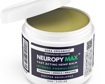 Neuropathy Relief Balm with Hemp, Ginger, Turmeric for Tingling, Muscle Soreness - Doctor-Approved - Handcrafted UK by Sera Organics