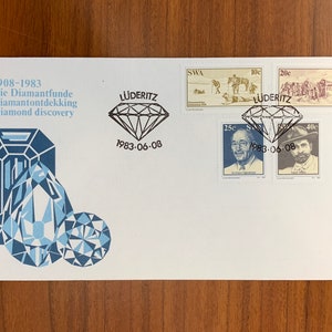 Diamond Theme 1983 First Day Cover SWA Diamond Discovery Lüderitz Oppenheimer Stauch Kolmanskop Field