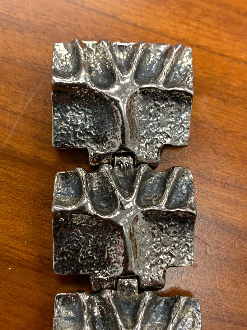 Rare Brutalist Robert Larin Signed Tree Panel Bracelet 1960s Modernist ...