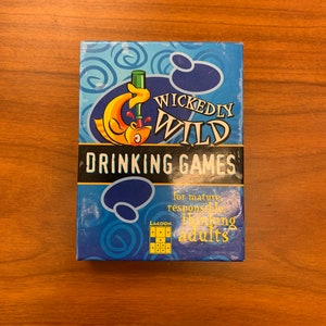 Jogo de cartas para beber Wickedly Wild 1999 Vintage 50 cartas caixa original