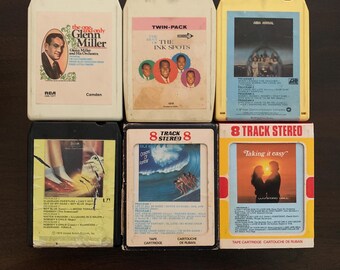 8 Track Tape Cassettes Group of Six Together 1960’s 1970’s
