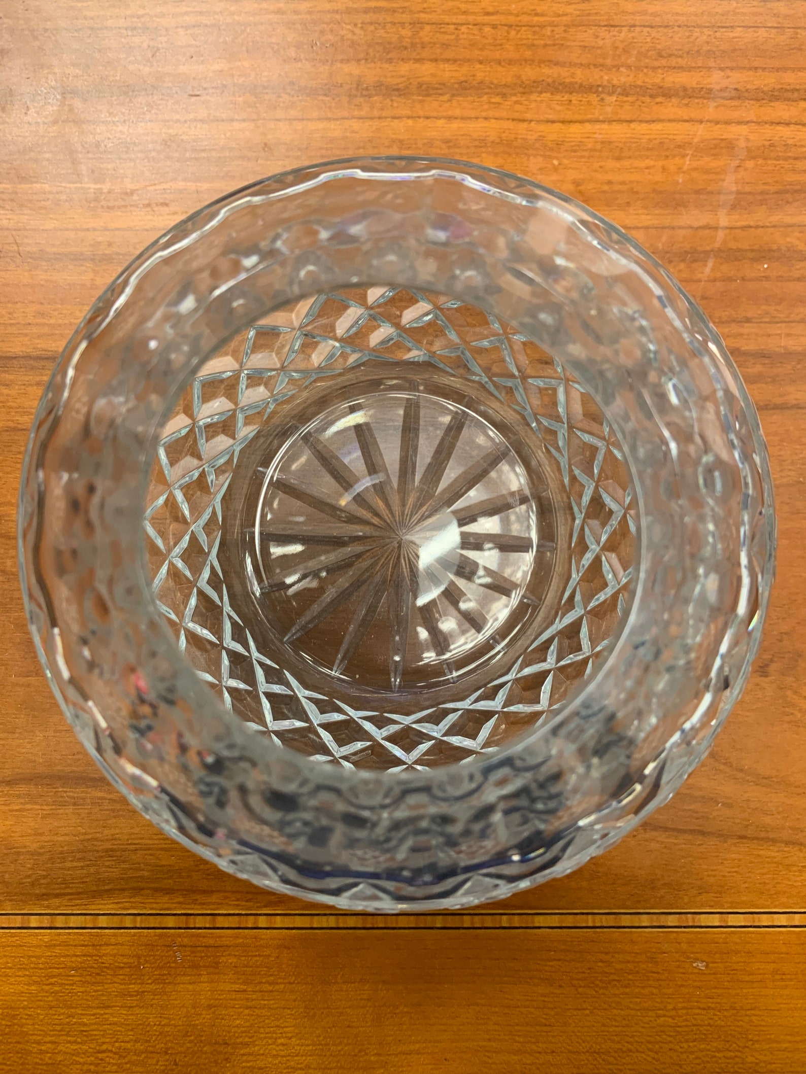 Crystal Globe Vase Sphere 1980s Cross Hatch 20 Olives 51/4 Diameter