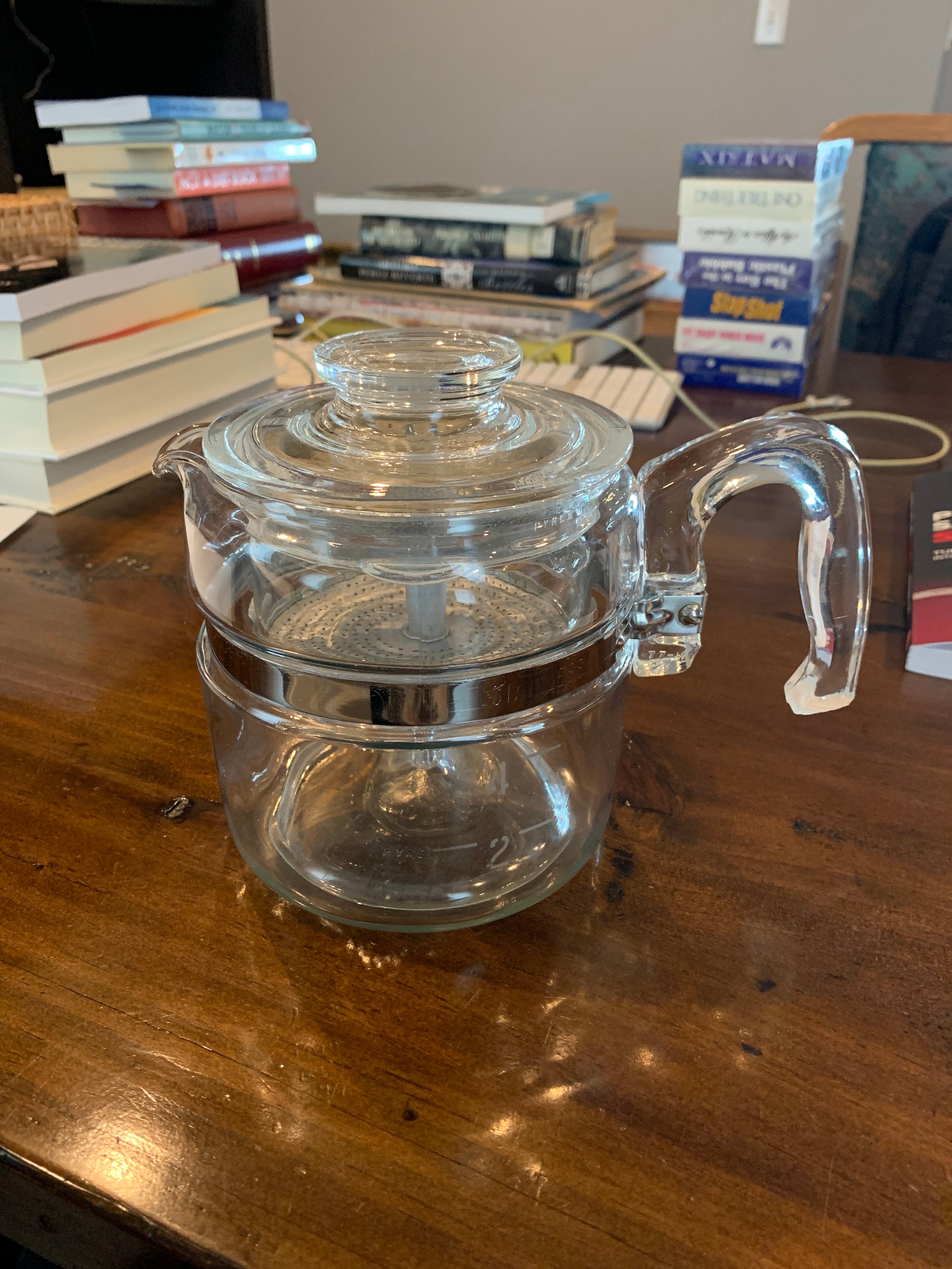 PYREX Flameware 4 Cup Glass Coffee Pot Coffee Percolator All Parts 7754  Vintage Coffee Carafe Retro by Corning Tea Pot Teapot 
