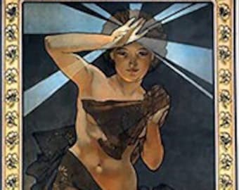 The Morning Star (from The Moon and the Stars) - Alphonse Mucha - PDF cross stitch DIGITAL pattern