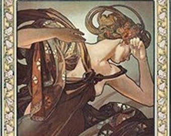 The Evening Star (from The Moon and the Stars) - Alphonse Mucha - PDF Cross Stitch DIGITAL Pattern