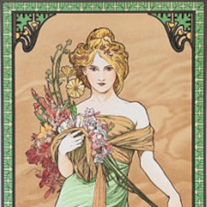 Spring (from The Four Seasons) - Alphonse Mucha - PDF Cross Stitch DIGITAL Pattern