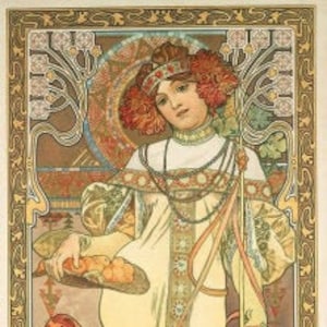 Autumn (from The Four Seasons) - Alphonse Mucha - PDF Cross Stitch Pattern