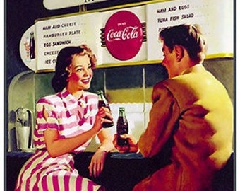 Coca Cola Ad - Gil Elvgren - PDF Cross Stitch DIGITAL Pattern