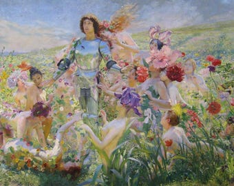 The Knight of the Flowers (1894) Georges Rochegrosse - PDF Cross Stitch DIGITAL Pattern