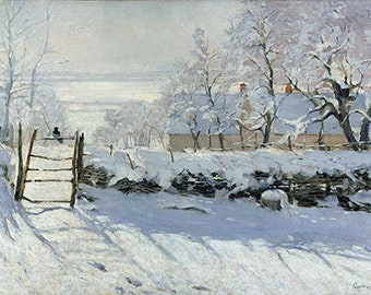 The Magpie (1869) - Claude Monet - PDF Cross Stitch DIGITAL Pattern