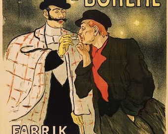 Cigarette La Bohême (1879) - Théophile Steinlen - PDF Cross Stitch DIGITAL Pattern