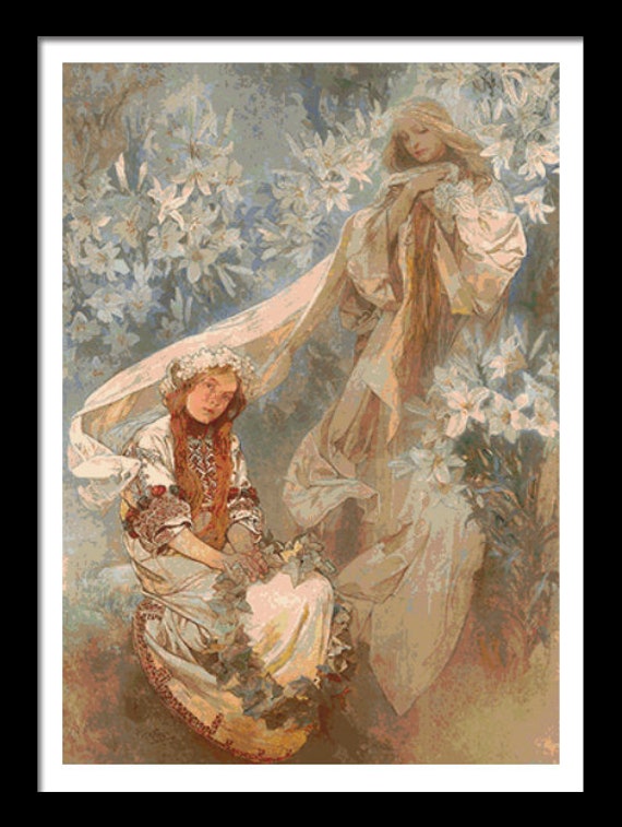 Alphonse Mucha 【百合の聖母】　美品 Alphonse Mucha 【百合の聖母】 美品 - メルカリ