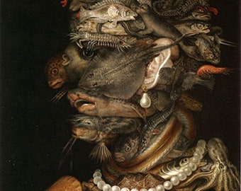 Water (1566) - Giuseppe Arcimboldo - PDF Cross Stitch Pattern