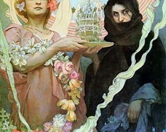 Desisgn for Hearst's International (1922) Alphonse Mucha - PDF Cross Stitch Pattern