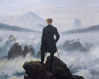 Wanderer above the sea of fog (1818) - Caspar David Friedrich - PDF Cross Stitch DIGITAL Pattern