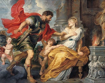 Mars and Rhea Silvia (1620) - Peter Paul Rubens - PDF Cross Stitch DIGITAL Pattern