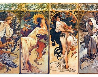 The Four Seasons (1897) - Alphonse Mucha - PDF Cross Stitch Pattern