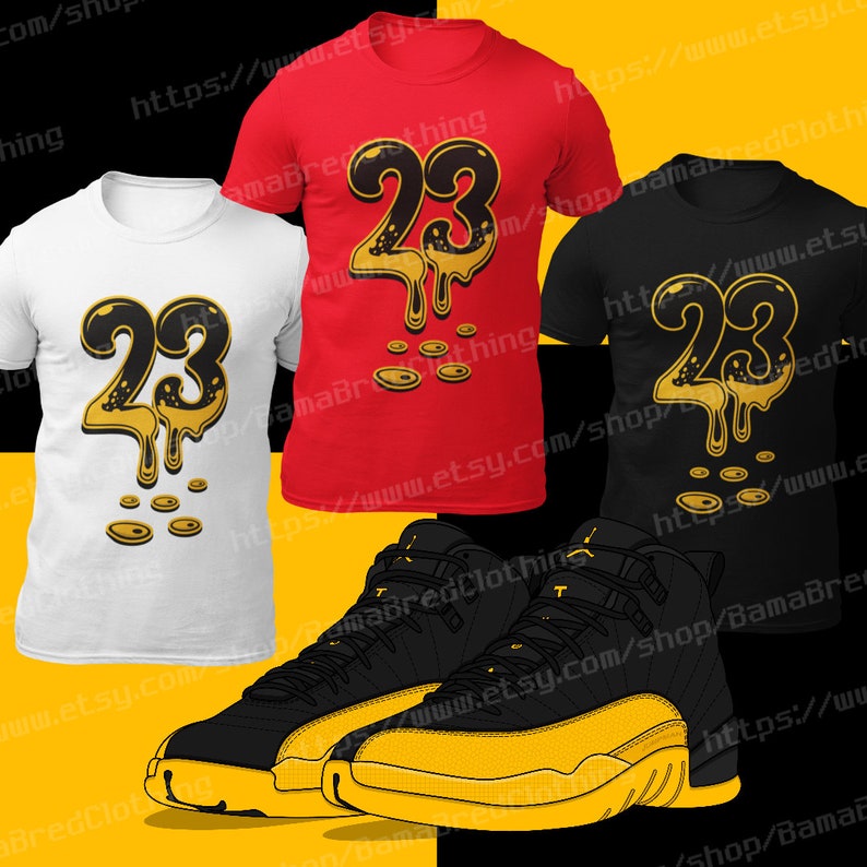 black and yellow jordan t shirt