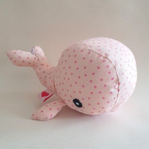 Whale soft toy for child, pink gift for baby, first baby plush toy