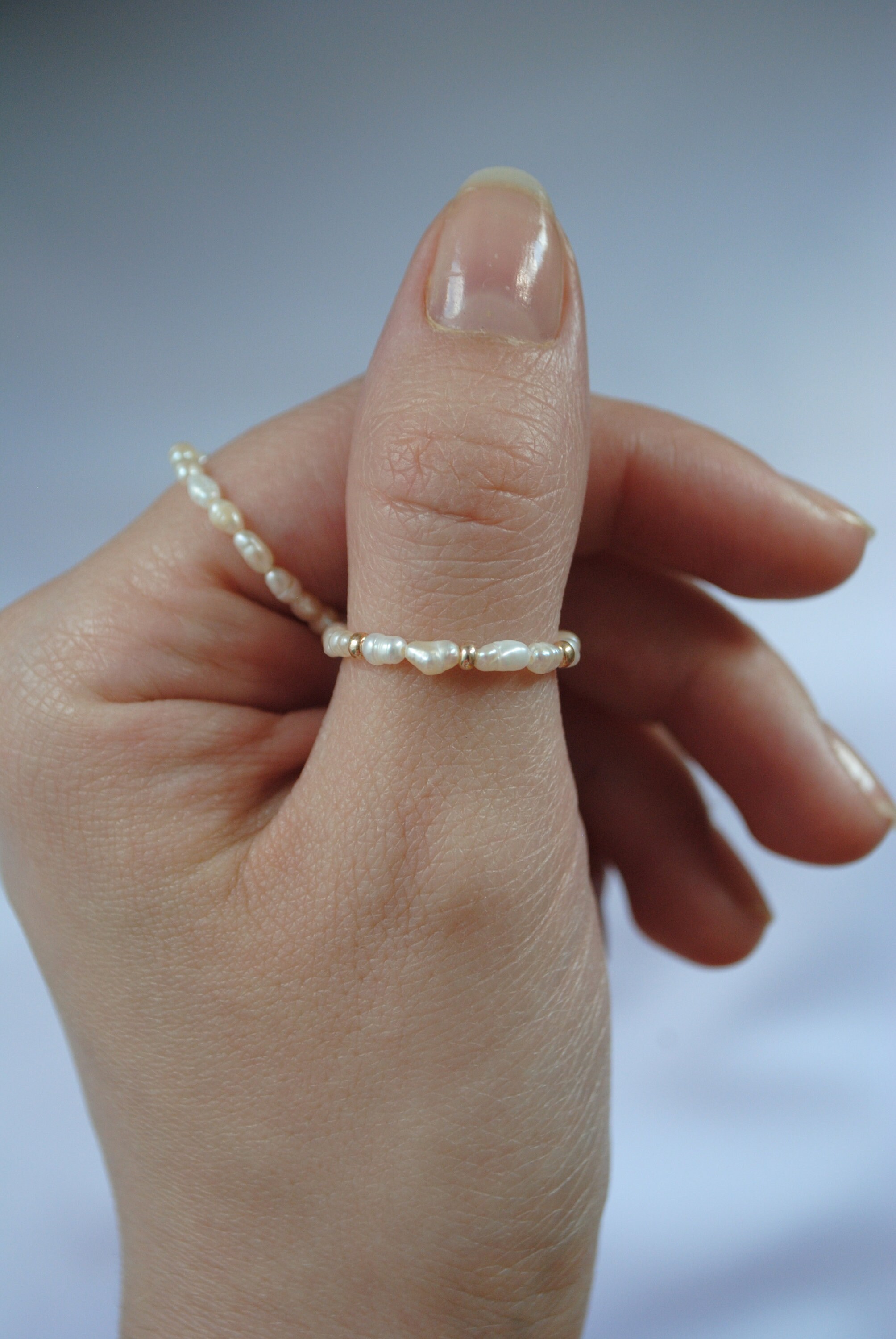 Gift for her Ring Elastic Ring Pearls Pearl Ring Trend Etsy