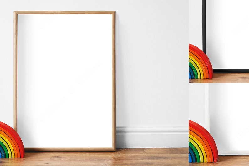 Download Nursery Frame Artwork mockup RAINBOW A4/A3 Poster EDITABLE ...