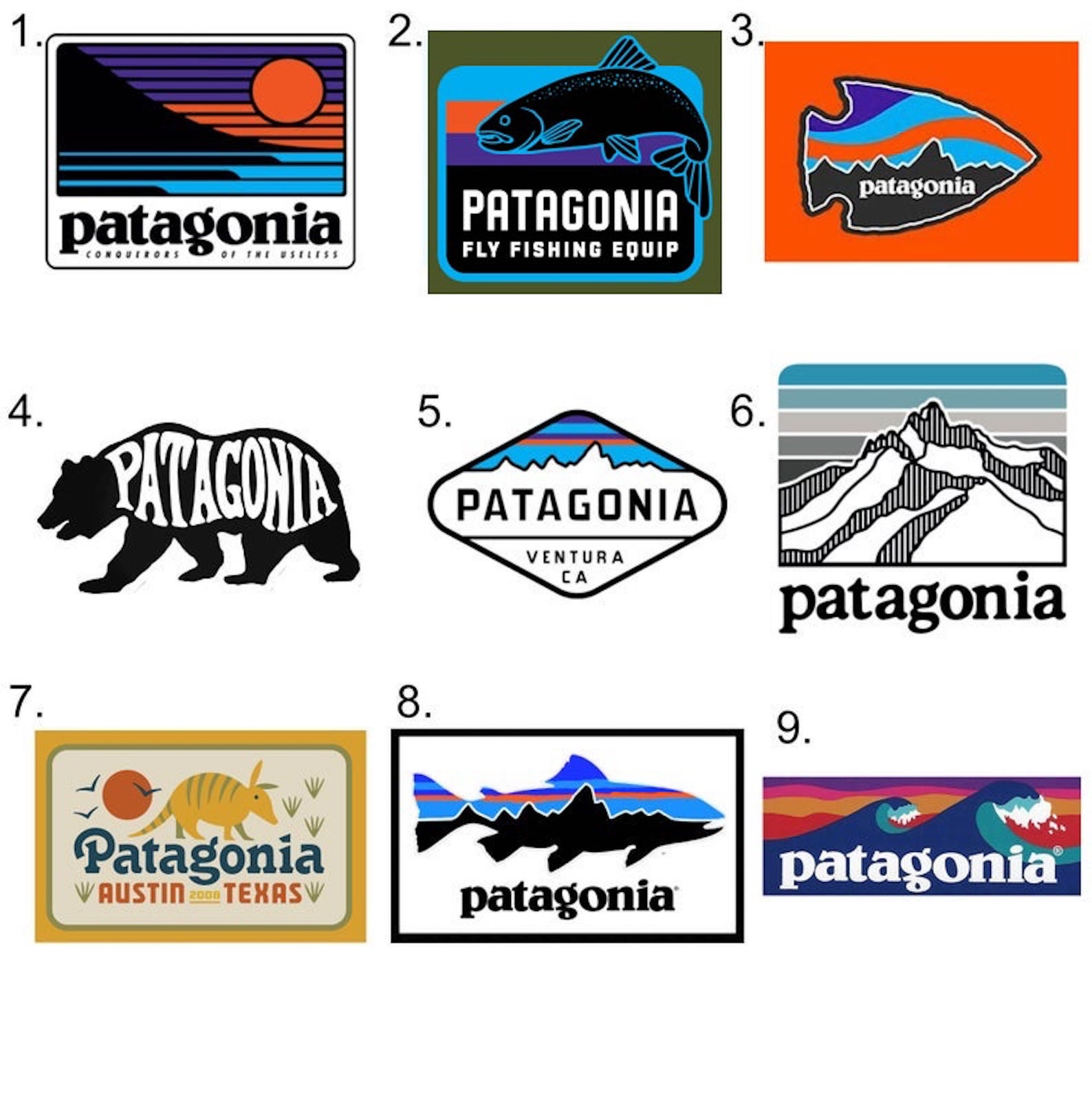 PATAGONIA STICKER PACK Vintage Patagonia Waterproof Stickers Etsy