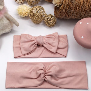 Mommy and me Headband, Bow Pink headband, Bamboo baby headband, Organic headband, Light Pink baby headband, Choose the color of the headband