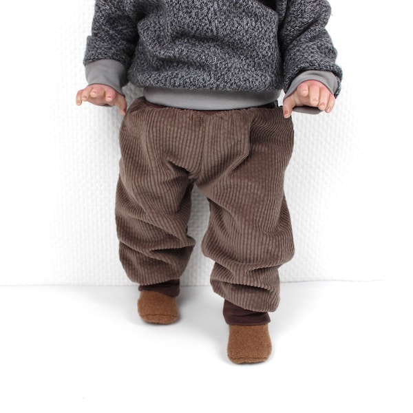 Pantalones anchos de pana de edición limitada: pantalones anchos de algodón en color topo (tallas 68-92)