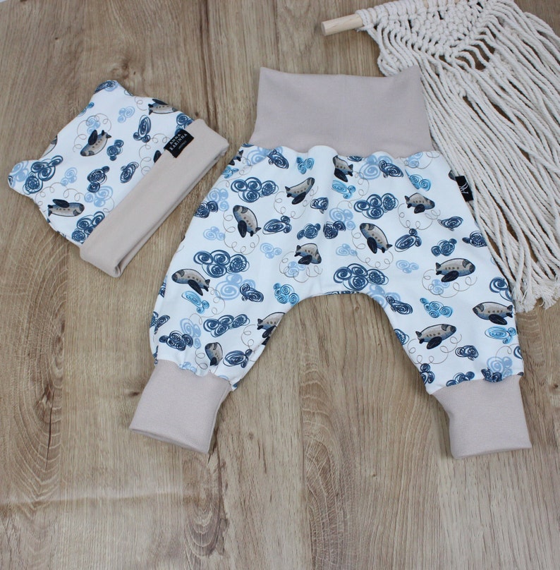 Pumphose bébé garçon, pantalons d'été baggy pour tout-petits, bloomer nouveau-né, pantalons pour bébés, Hose Baumwolle Jersey Mädchen Größen 56 98 image 5