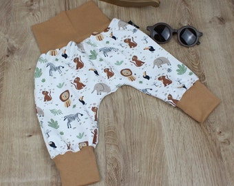 Pumphose Pantalon ample bébé garçon/fille pour tout-petit, bloomer nouveau-né, pantalon bébé, Hose Baumwolle Jersey Junge Hose Safari Gris 56 - 98