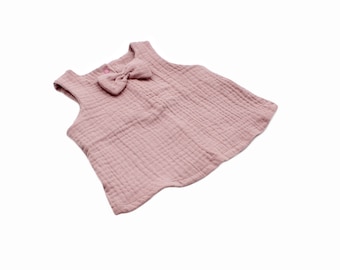 Anna Karinna Kids Rosa Muslin Baby-Sommertop, Bio-Kinderbluse aus Musselin, Baumwoll-Top, Kleinkind-Musselin-Top