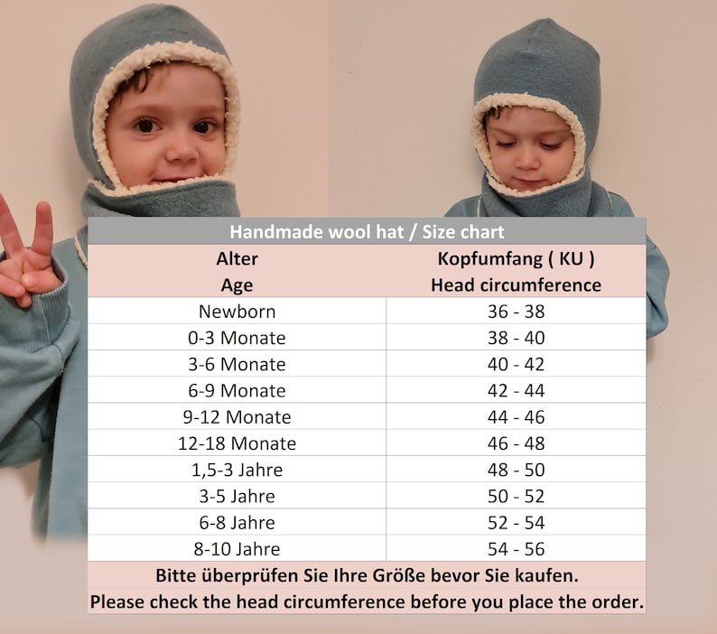 Babyullmössa i italiensk jungfruull, foder i ekologisk bomull bild 6