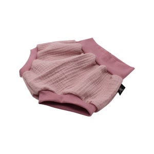 Anna Karinna Kids Shorts en mousseline, Bloomer en mousseline bio pour bébé, Pump shorts pour filles en mousseline, Short baggy d'été pour bébé et Couvre-couche pour bébé fille Rose