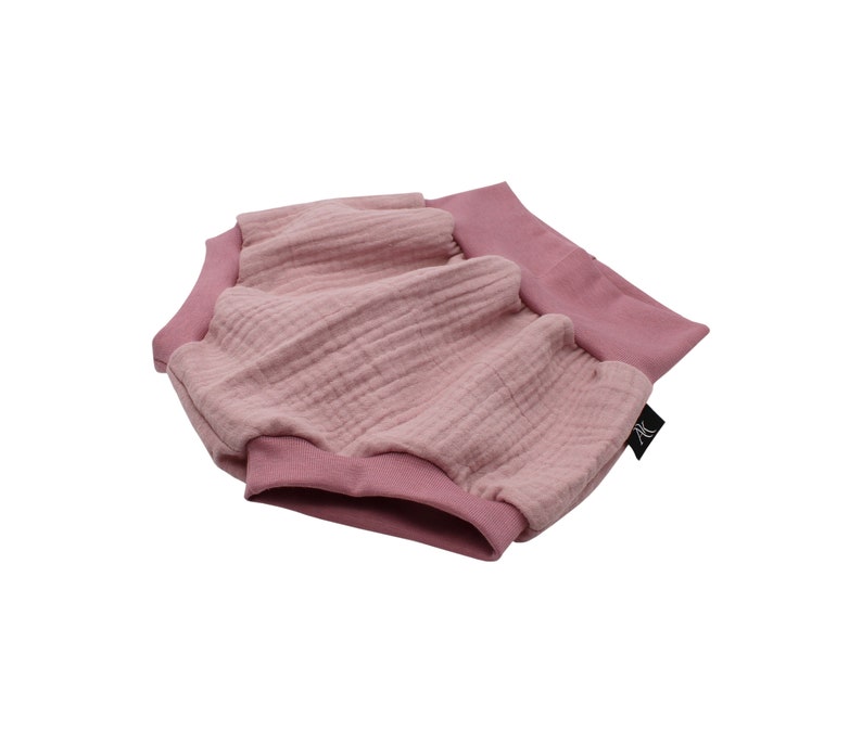 Anna Karinna Kids Shorts en mousseline, Bloomer en mousseline bio pour bébé, Pump shorts pour filles en mousseline, Short baggy d'été pour bébé et Couvre-couche pour bébé fille Rose