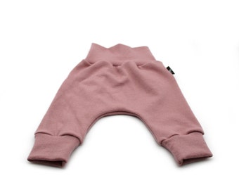 Merino wool baby pants, Pink Wool baggy pants, Organic children's pants Merino wool, Baggy baby winter pants, Natural Unisex kids trousers