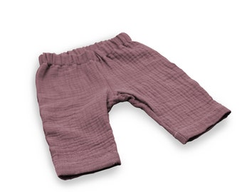 Anna Karinna Kids Old Mauve Musselin Baby Sommerhose, Bio Kinderhose Musselin, Mauve Musselin Babyhose, Kleinkind Hose Baby Girl, Boy