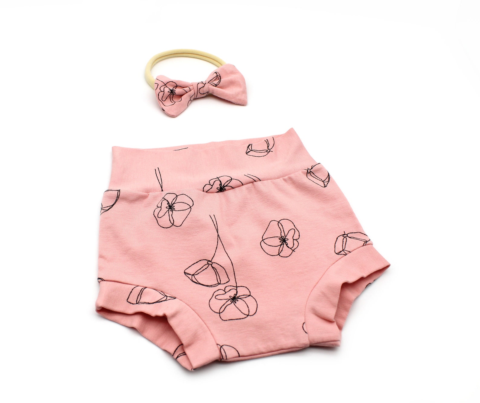 Baby Girl Bloomers Set Pink Bummies and Tiny Bow or Big Bow Etsy