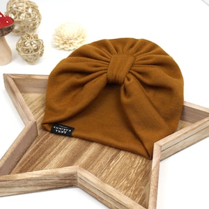 Merino Wool Baby turban, Ocher color merino turbanmutze baby,  Baby Turban Hat,  Newborn - Adult Turban, Wool baby turban, Baby Turban Mutze