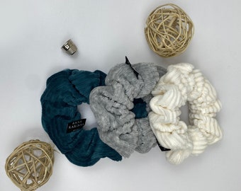 Rib Cotton Scrunchies, Baumwolle Haargummi, Cotton Scrunchies, Geschenk für sie, Haargummis baumwolle