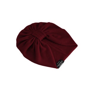 Merinoullsturban för baby – Mjuk, andningsbar huvudbonad (unisex, OEKO-Tex) Vinteraccessoarer för barn Bordeaux