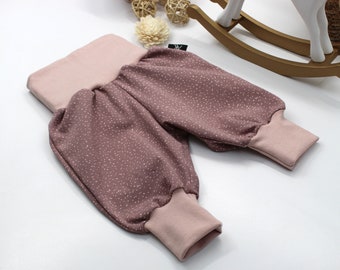 Pantalones holgados para niños Bloomers Pantalones de bebé Bebé Niño Niño Niña Pantalones infantiles Rosa empolvado con lunares, Recién nacido - 3 años