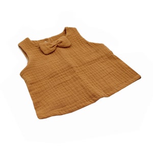 Anna Karinna Kids Beige Muslin Baby Summer top, Baumwolle kinder kleidung, Kleinkind-Musselin-Top Camel