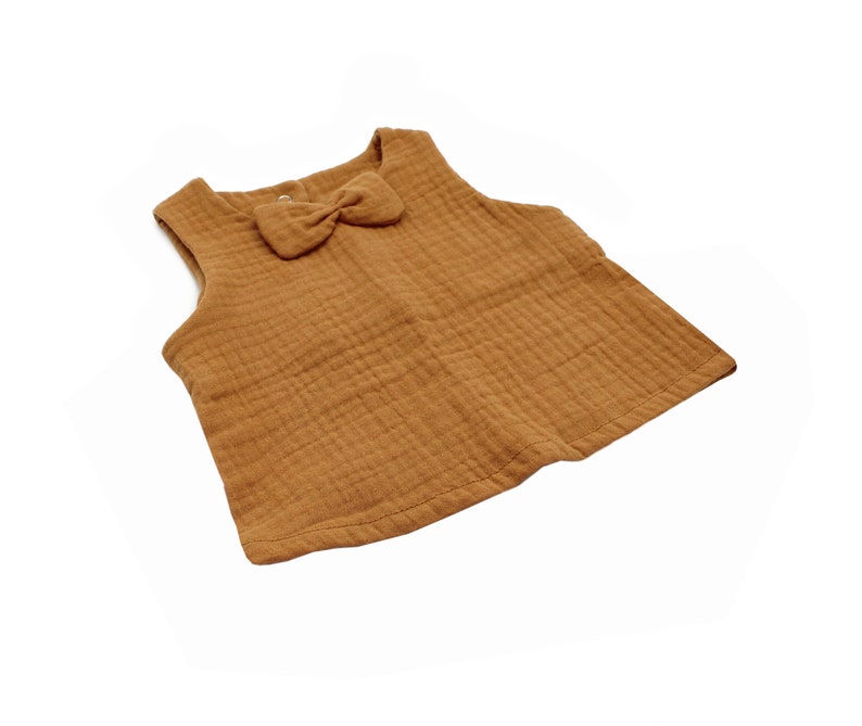 Anna Karinna Kids Beige Muslin Baby Summer top, Baumwolle kinder kleidung, Kleinkind-Musselin-Top Camel