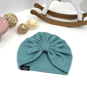 Merinoullsturban för baby – Mjuk, andningsbar huvudbonad (unisex, OEKO-Tex) Vinteraccessoarer för barn Sea Green